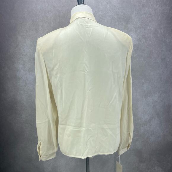 Vintage 80/90s Carlisle 100% Silk Pleated Front Women's Sz 6 Blouse Top READ NWT - Picture 2 of 13